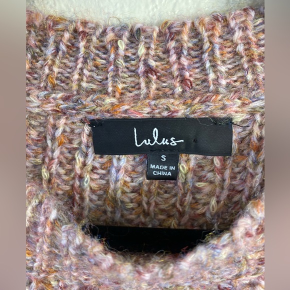 Lulus Wool blend Chunky knit Sweater Women’s Small Balloon Sleeve Boho Fall Cozy - Picture 3 of 10